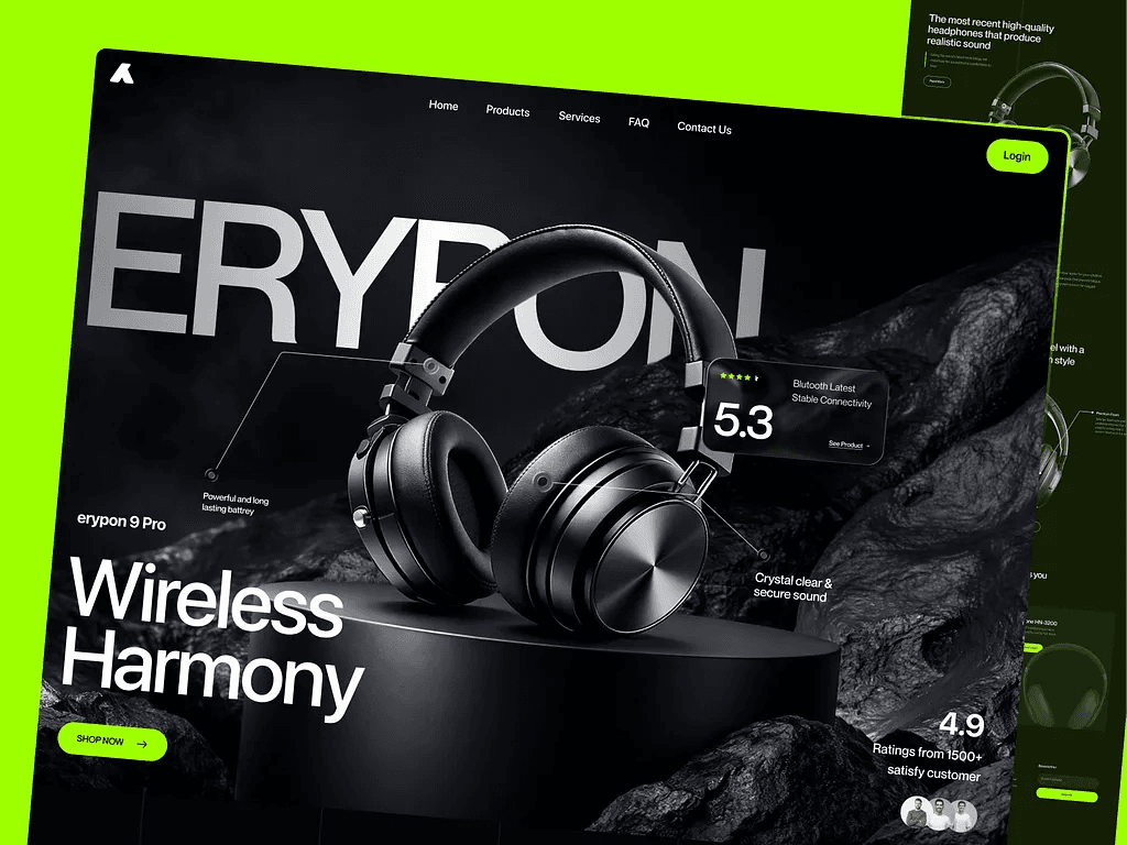 Product page of an audio equipment storefront